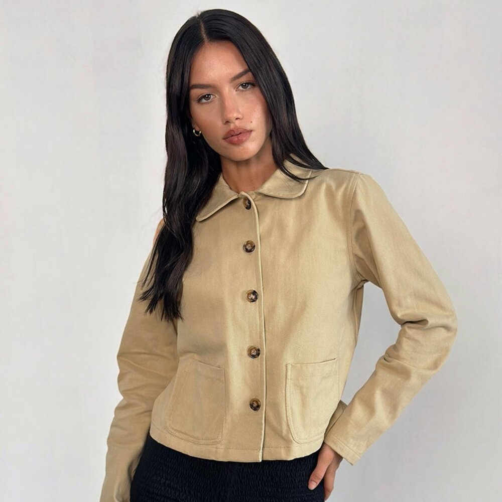 Motel Rocks Tan Jacket, Size XS - Picture 2 of 6